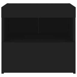 Berkfield Home Beautiful Bedside Cabinets with LED Lights 2 pcs Black 50x40x45 cm - Size: 50 x 40 x 45 cm - thumbnail 9