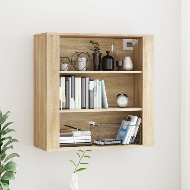 Berkfield Home Wall Cabinet Sonoma Oak 80x33x80 cm Engineered Wood in Beige - Size: 80 x 33 x 80 cm - image 1
