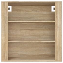 Berkfield Home Wall Cabinet Sonoma Oak 80x33x80 cm Engineered Wood in Beige - Size: 80 x 33 x 80 cm - thumbnail 3