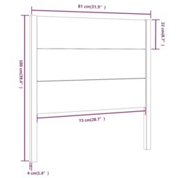 Berkfield Home Headboard 81x4x100 cm Solid Wood Pine in Brown - Size: 81 x 4 x 100 cm - thumbnail 6