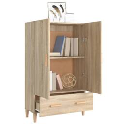 Berkfield Home Highboard Sonoma Oak 70x31x115 cm Engineered Wood in Light Beige - Size: 70 x 31 x 115 cm - thumbnail 7