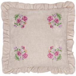 Wylder Martha Embroidered Ruffle Cushion in Pink - Size: 50 cm x 50 cm - thumbnail 2