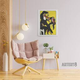 "Artery8 Musicians Between 3 & 4 in the Morning Jung Canvas Wall Art Print in Yellow - Size: W12"" x H16""" - thumbnail 3