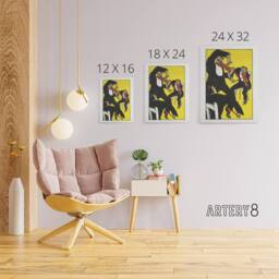 "Artery8 Musicians Between 3 & 4 in the Morning Jung Canvas Wall Art Print in Yellow - Size: W12"" x H16""" - thumbnail 4