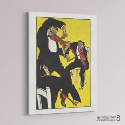 "Artery8 Musicians Between 3 & 4 in the Morning Jung Canvas Wall Art Print in Yellow - Size: W12"" x H16""" - thumbnail 2