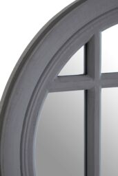 Orsina Hawthorne Flat Wood Round Grey Wall Mirror - thumbnail 3