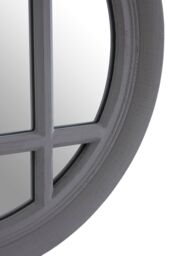 Orsina Hawthorne Flat Wood Round Grey Wall Mirror - thumbnail 4