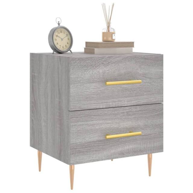 Berkfield Home Modern Bedside Cabinets 2 pcs Grey Sonoma 40x35x47.5 cm Engineere - image 1