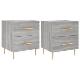 Berkfield Home Modern Bedside Cabinets 2 pcs Grey Sonoma 40x35x47.5 cm Engineere - thumbnail 3