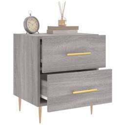 Berkfield Home Modern Bedside Cabinets 2 pcs Grey Sonoma 40x35x47.5 cm Engineere - thumbnail 4
