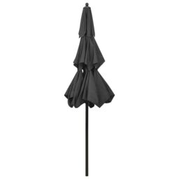 Berkfield Home 3-Tier Parasol with Aluminium Pole Anthracite 2.5 m in Black - thumbnail 4