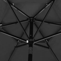 Berkfield Home 3-Tier Parasol with Aluminium Pole Anthracite 2.5 m in Black - thumbnail 5