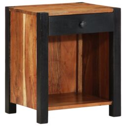 Berkfield Home Bedside Cabinet 40x35x50 cm Solid Wood Acacia in Brown - Size: 40 x 35 x 50 cm - thumbnail 1
