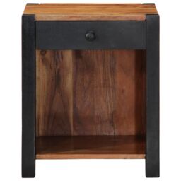 Berkfield Home Bedside Cabinet 40x35x50 cm Solid Wood Acacia in Brown - Size: 40 x 35 x 50 cm - thumbnail 5