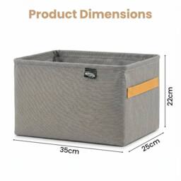 Kelvenix Grey 8 Pack Fabric Storage Bins with Handles - thumbnail 2