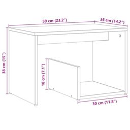 Berkfield Home Side Table Artisan Oak 59x36x38 cm Engineered Wood in Brown - Size: 59 x 36 x 38 cm - thumbnail 9