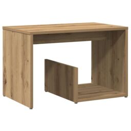 Berkfield Home Side Table Artisan Oak 59x36x38 cm Engineered Wood in Brown - Size: 59 x 36 x 38 cm - thumbnail 2