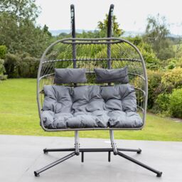 Artemis Home Haversham Swinging Double Garden Seat in Light Grey - thumbnail 2