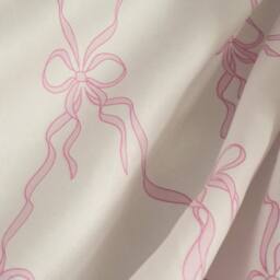 OHS Bow Lattice Microfibre Reversible Duvet Cover Set with Pillowcase in Pink - Size: Single - thumbnail 4