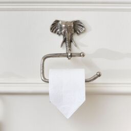 Melody Maison Metallic Silver Elephant Toilet Roll Holder 18cm X 19cm - Size: 18 cm X 19 cm - thumbnail 4