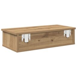 Berkfield Home Wall Shelf with Drawers Artisian Oak 60x25x15 cm Engineered Wood in Brown - Size: 60 x 25 x 15 cm - thumbnail 6