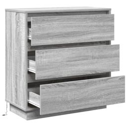 Berkfield Home Bedside Cabinet with LED Grey Sonoma 71x34, 5x75 cm Engineered Wood - thumbnail 5