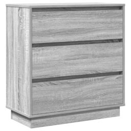 Berkfield Home Bedside Cabinet with LED Grey Sonoma 71x34, 5x75 cm Engineered Wood - thumbnail 2