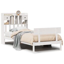 Berkfield Home Bookcase Bed without Mattress White 90x200 cm Solid Wood Pine - thumbnail 2
