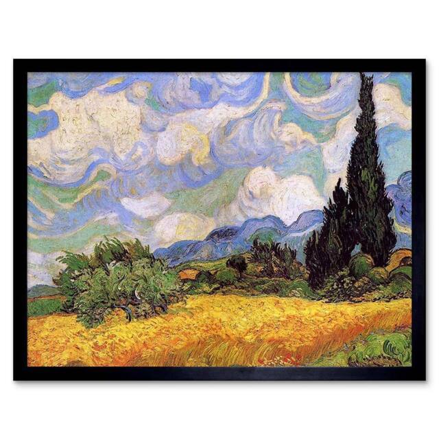 "Artery8 Vincent Van Gogh Wheat Field Cypresses 1889 Framed Art Print - Size: W12"" x H16""" - image 1