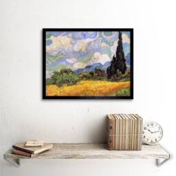 "Artery8 Vincent Van Gogh Wheat Field Cypresses 1889 Framed Art Print - Size: W12"" x H16""" - thumbnail 2