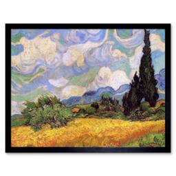"Artery8 Vincent Van Gogh Wheat Field Cypresses 1889 Framed Art Print - Size: W12"" x H16""" - thumbnail 1