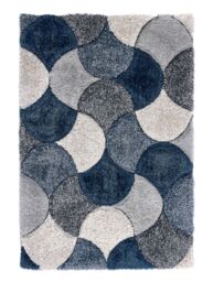 The Rug Shop UK Blue Modern Geometric Polyester Optical 3D Easy To Clean Area Rug - Size: 80 cm x 150 cm - thumbnail 5