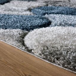 The Rug Shop UK Blue Modern Geometric Polyester Optical 3D Easy To Clean Area Rug - Size: 80 cm x 150 cm - thumbnail 2