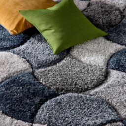 The Rug Shop UK Blue Modern Geometric Polyester Optical 3D Easy To Clean Area Rug - Size: 80 cm x 150 cm - thumbnail 4
