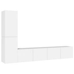Berkfield Home 4 Piece TV Cabinet Set White Engineered Wood - thumbnail 1