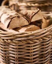 Dibor Traditional Round Small Wicker Log Basket with Rope Handles H25 x L31 x W31cm in Natural - thumbnail 3
