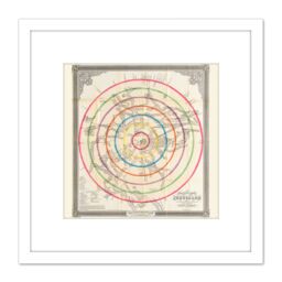 Artery8 Osborn 1849 Map Jerusalem Seven Miles Around 8X8 Inch Square Wooden Framed Wall Art Print Picture with Mount in White - thumbnail 1