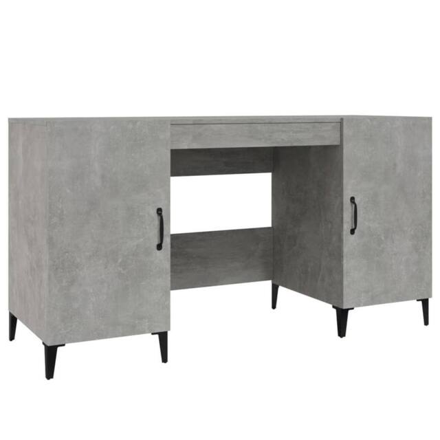 Berkfield Home Desk Concrete Grey 140x50x75 cm Engineered Wood - Size: 140 x 50 x 75 cm - image 1