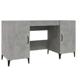 Berkfield Home Desk Concrete Grey 140x50x75 cm Engineered Wood - Size: 140 x 50 x 75 cm - thumbnail 1
