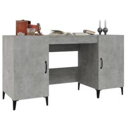 Berkfield Home Desk Concrete Grey 140x50x75 cm Engineered Wood - Size: 140 x 50 x 75 cm - thumbnail 4