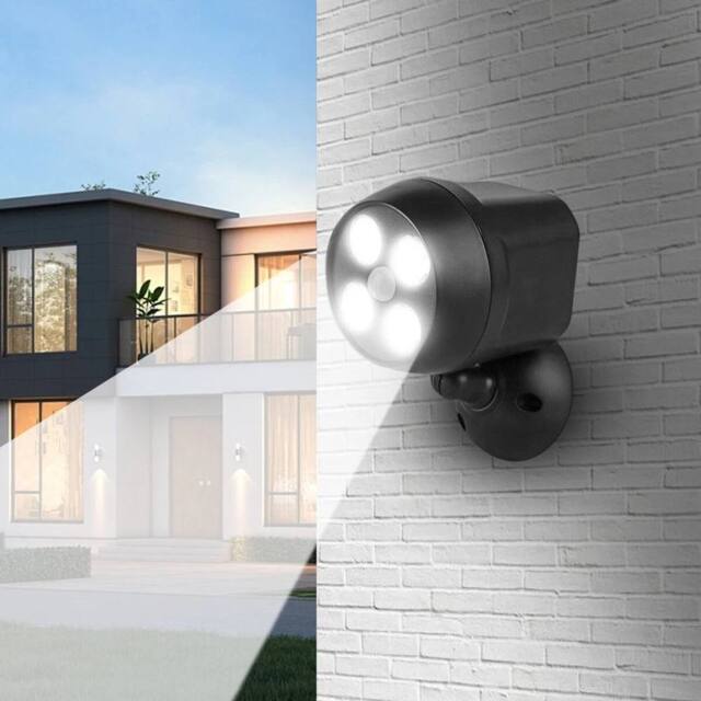 EONLION 4 LED Battery Powered Security Light in Black - image 1
