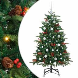 Berkfield Home Elegant Artificial Christmas Tree with 150 LEDs with Stand Green - thumbnail 3