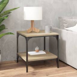 Berkfield Home Side Tables 2 pcs Sonoma Oak 40x40x40 cm Engineered Wood in Light Tan - Size: 40 x 40 x 40 cm - thumbnail 3