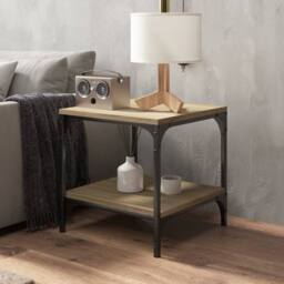 Berkfield Home Side Tables 2 pcs Sonoma Oak 40x40x40 cm Engineered Wood in Light Tan - Size: 40 x 40 x 40 cm - thumbnail 4