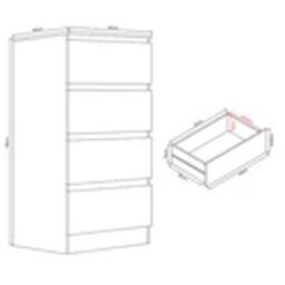 EONLION Black 4 Drawer Chest of Drawers Handleless Scandinavian Bedroom - thumbnail 2