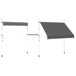 Berkfield Home Manual Retractable Awning 250 cm Anthracite in Dark Grey - thumbnail 5