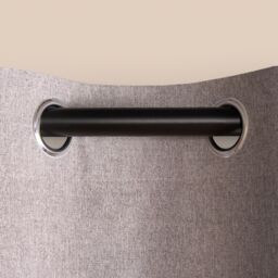 OHS Woven Texture Pair of Eyelet Curtains Ready Made Blackout in Grey - Size: 167 cm width x 183 cm drop - thumbnail 4