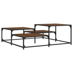 Berkfield Home Coffee Table Brown Oak 107x107x40 cm Engineered Wood - Size: 107 x 107 x 40 cm - thumbnail 2