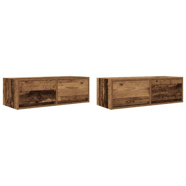 Berkfield Home TV Cabinets 2 pcs Old Wood 80x31x25.5 cm Engineered Wood in Brown - image 1