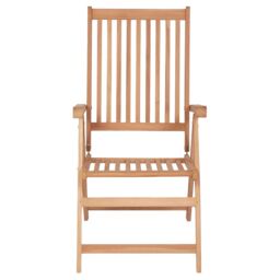 Berkfield Home Reclining Garden Chairs 6 pcs Solid Teak Wood in Brown - thumbnail 3